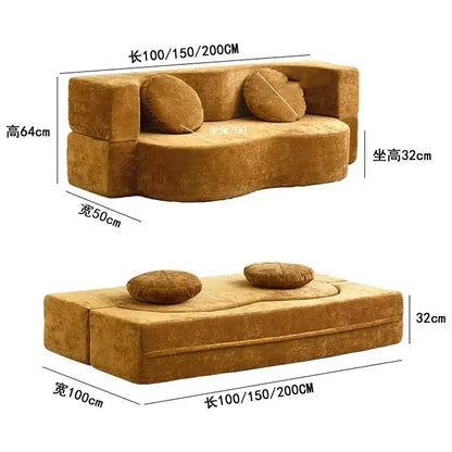 Vacuum Compressed Foldable Sofa Bed – Pure Sponge Multifunctional Modular Living Room Couch | Space-Saving Special Shaped Floor Sofa for Bedroom & Lounge