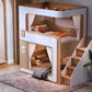 Kids Floating Bunk Bed with Bookshelves & High Guardrail | Twin Loft Bed with Storage