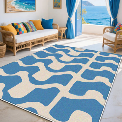 Modern Blue Living Room Sofa Carpet Decoration Bedroom Non-slip Machine Washable Area Rug Soft Fluffy Office Large Size Carpets