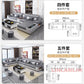 Modern Tech Fabric Sectional Sofa Set with Chaise Lounge, Bluetooth Speakers & USB Charging Ports