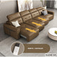 Electric Convertible Leather Sofa Bed with Adjustable Headrest