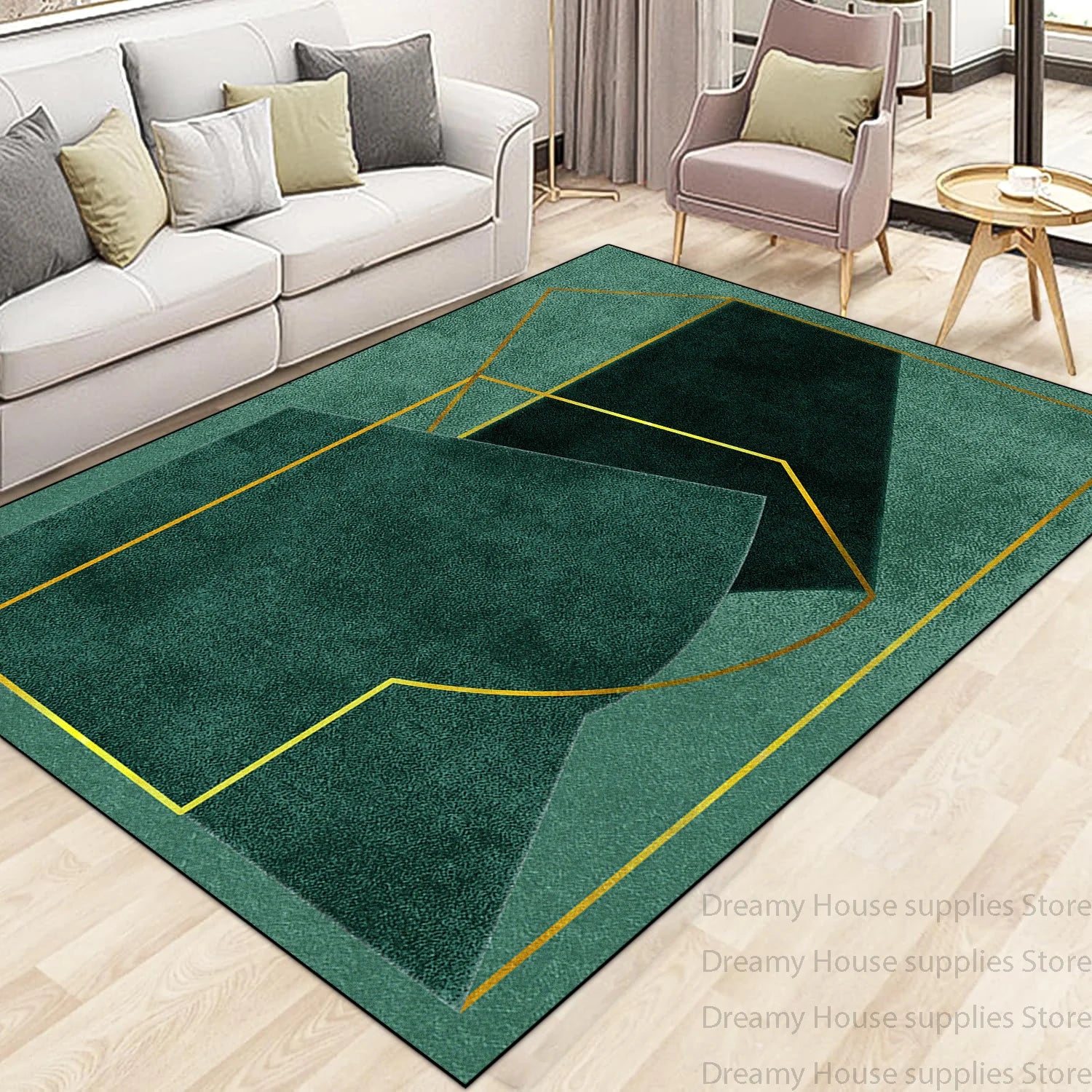 Modern Light Luxury Carpet Living Room Machine Washable Home Decoration Non-slip Rug Bedroom Dining Room Easy Clean Foot Mat