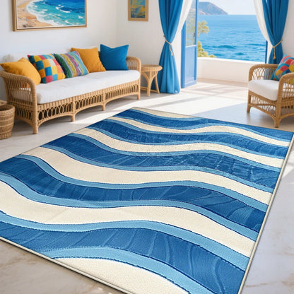 Modern Blue Living Room Sofa Carpet Decoration Bedroom Non-slip Machine Washable Area Rug Soft Fluffy Office Large Size Carpets