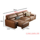 EliteLounge Electric Leather Sofa Bed with Adjustable Seating & Chaise - Manwatstore