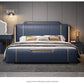 Modern Italian Luxe Leather Upholstered Bed