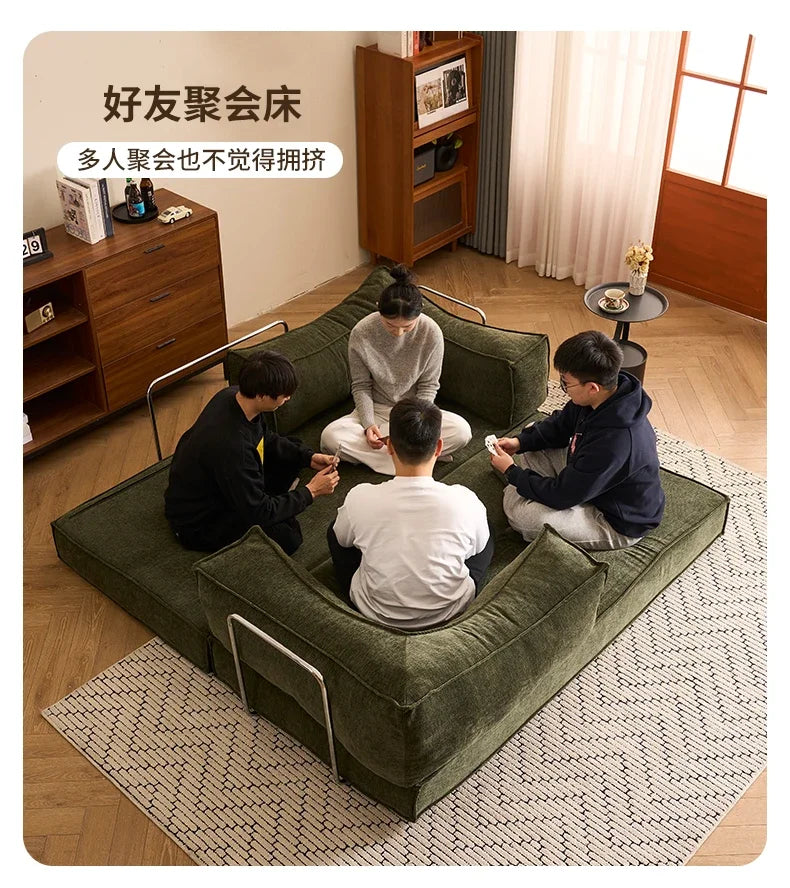 Modular Folding Sofa Bed – Retro Style Compression Lounge Sofa for Living Room & Bedroom