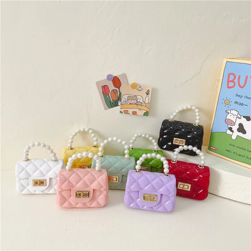 Fashion Kids PU Leather Crossbody Bags Girls Heart Shoulder Bags Children Mini Coin Purses Jelly Bag Kids Handbag Gifts