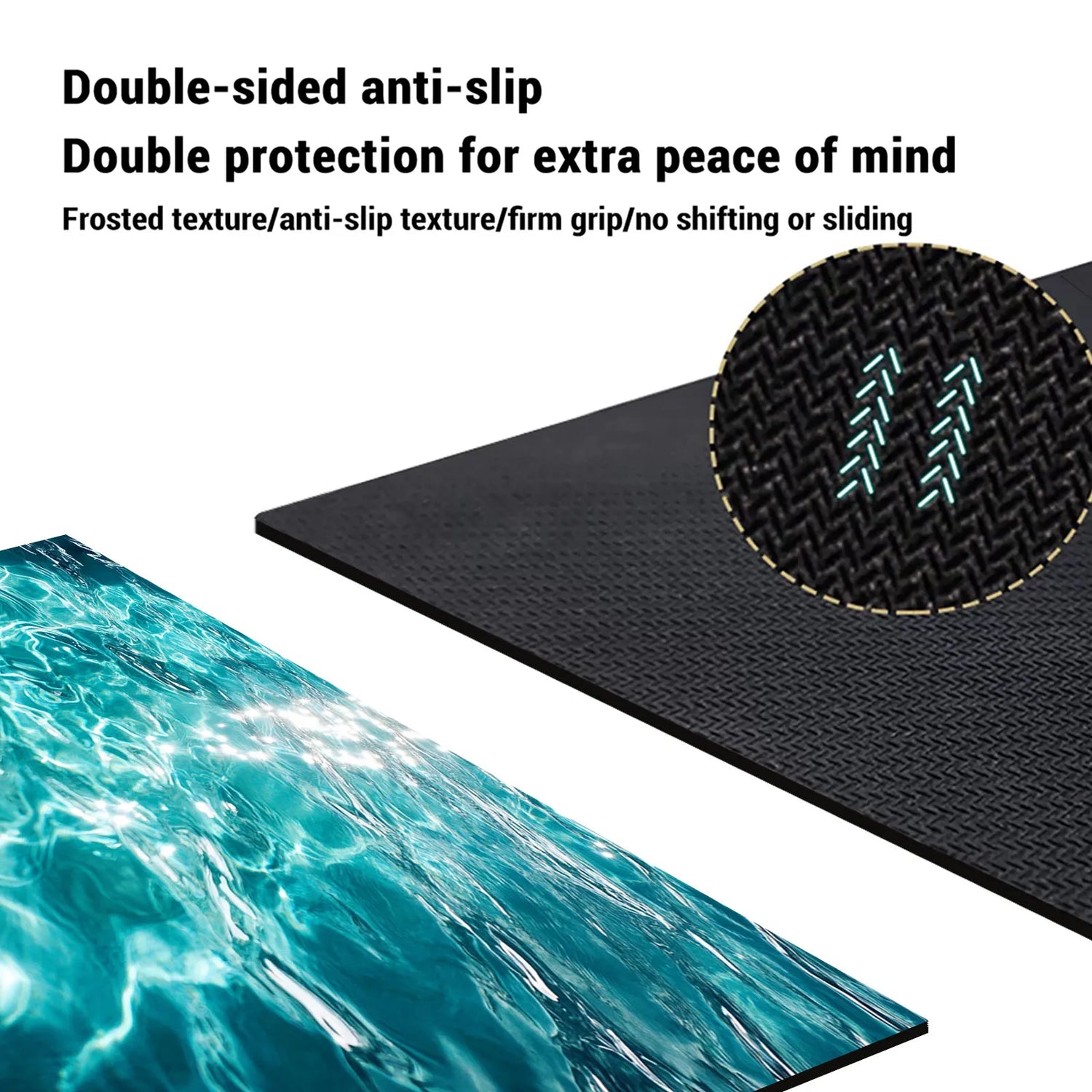 Ocean Wave Bathroom Rug 3D Water Effect Non Slip Soft Decor Home Spa Gift Durable Modern Floor Mat