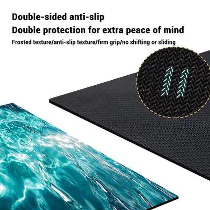 Ocean Wave Bathroom Rug 3D Water Effect Non Slip Soft Decor Home Spa Gift Durable Modern Floor Mat