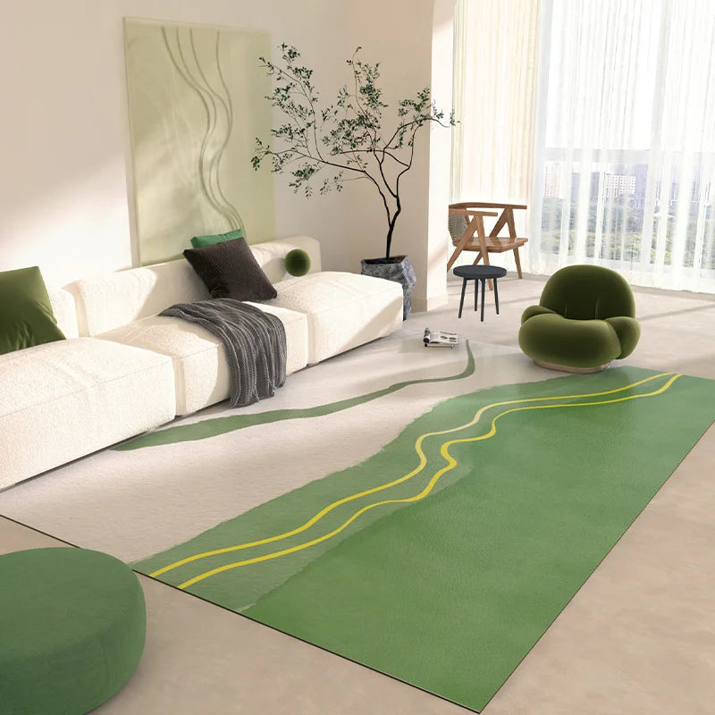Modern Style Bedroom Decor Green Carpet Large Area Carpets for Living Room Washable Lounge Plush Floor Mat Fluffy Soft Study Rug