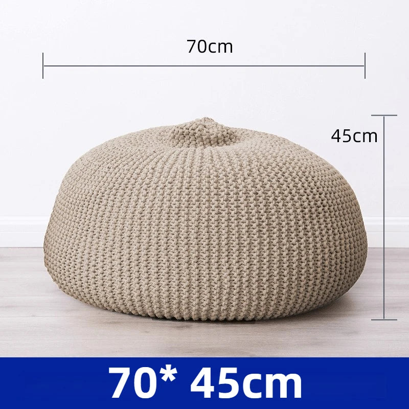 Nordic Cotton Bean Bag Sofas Single Weaving Lazy Tatami Living Room 1-person Upholstered Sofa Comfortable Living Room Furniture - Manwatstore