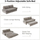 Queen Size Sleeper Sofa Bed 73.2" | 3-in-1 Velvet Pull-Out Convertible Couch