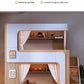Kids Floating Bunk Bed with Bookshelves & High Guardrail | Twin Loft Bed with Storage