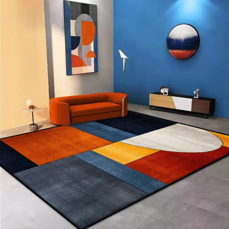 Modern Large Living Room Carpet Decoration Bedroom Washable Geometric Large Area Rugs Non-slip Area Rug Coffee Tables Mat