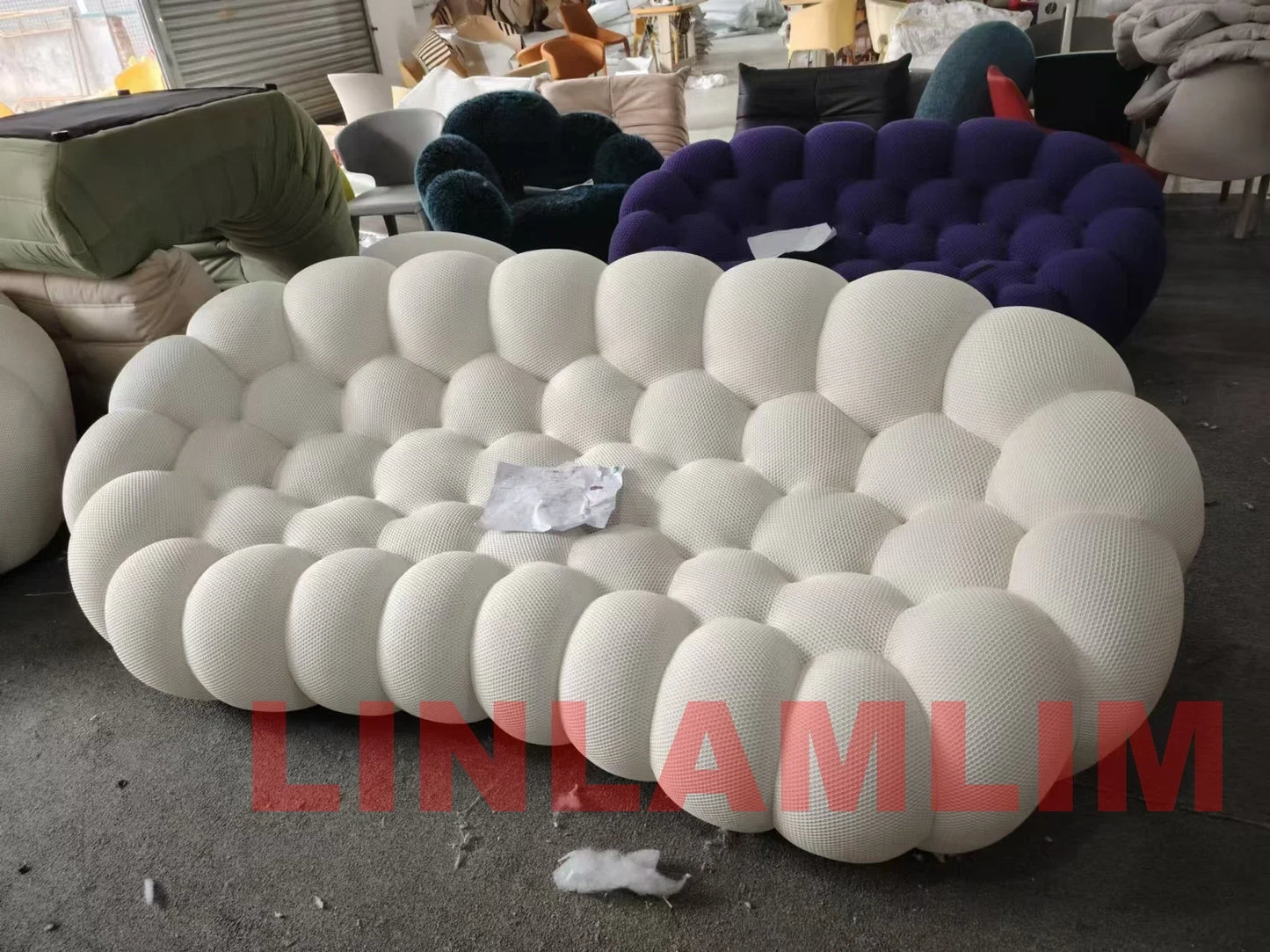 Modular Curved Cloud Sofa – Contemporary Fabric Sectional Couch