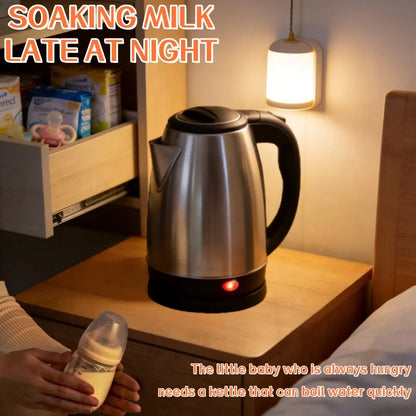 Travel Electric Kettle Tea Coffee 2L Stainless Steel Portable Water Boiler Pot For Hotel Family Trip Kitchen Smart Kettle Pot