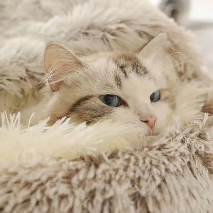 Winter Plush Pet Cat Bed Round Cat Cushion Cat House Warm Cats Basket Pet Sleep Bag Kitten Nest Kennel for Pet Dog Cats