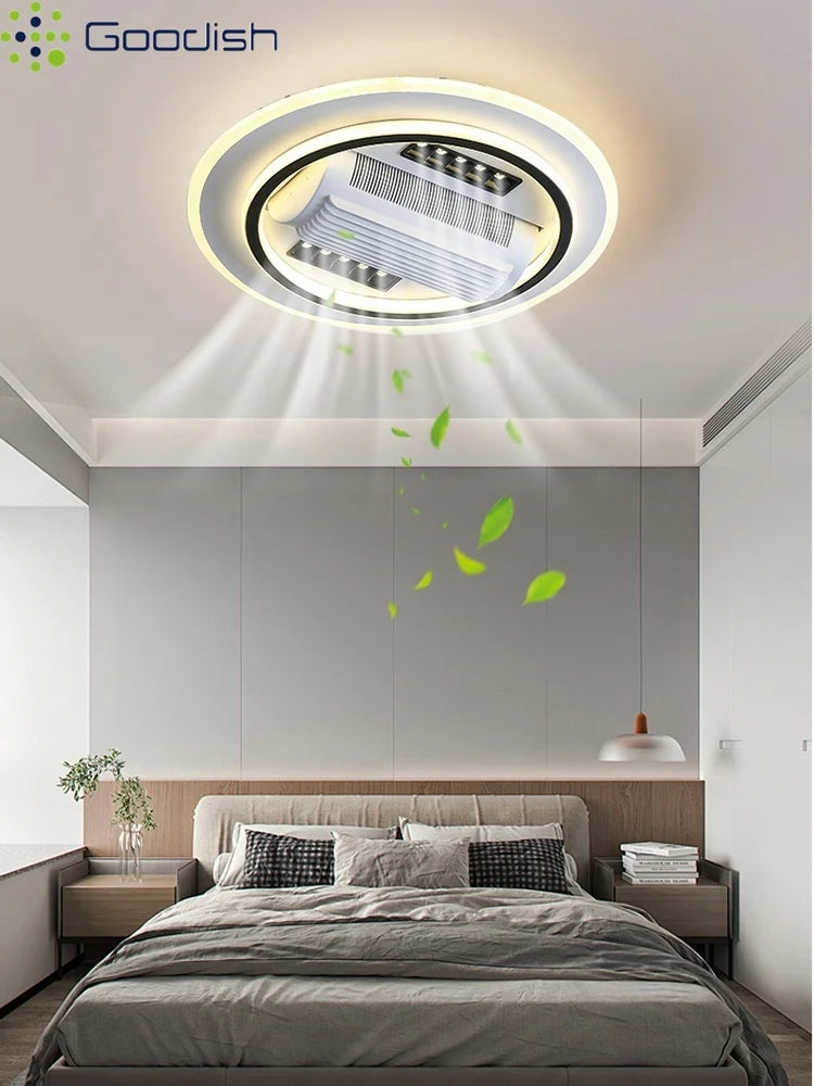 Luxury Bladeless Smart Ceiling Fan with Ambient LED Lighting