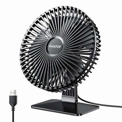 GAIATOP Desk Fan Portable USB Fan 90° Adjustable Cooling Fan Mute 3 Speed Adjustment Ultra Quiet Suitable For Home Desk Office
