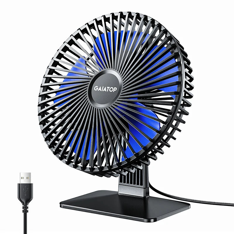GAIATOP Desk Fan Portable USB Fan 90° Adjustable Cooling Fan Mute 3 Speed Adjustment Ultra Quiet Suitable For Home Desk Office