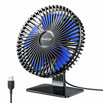 GAIATOP Desk Fan Portable USB Fan 90° Adjustable Cooling Fan Mute 3 Speed Adjustment Ultra Quiet Suitable For Home Desk Office