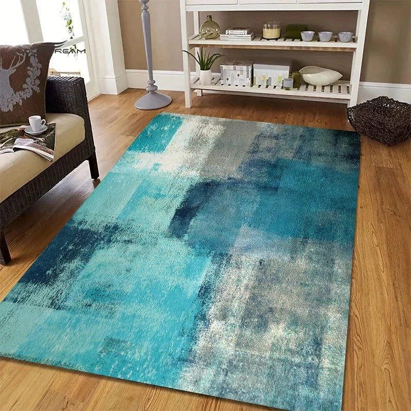 Abstract Art Area Rug Modern Painting Print Carpet Non-Slip for Living Room Bedroom Home Decor Floor Mat Washable Manwatstore