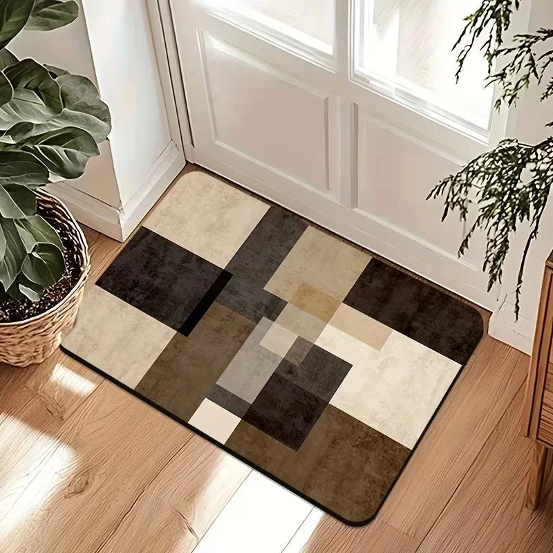 Abstract Psychedelic Geometric Style Rug, Polyester Non-Slip Easy To Clean Suitable for Entrance Hall Living Room Kitchen Carpet Manwatstore