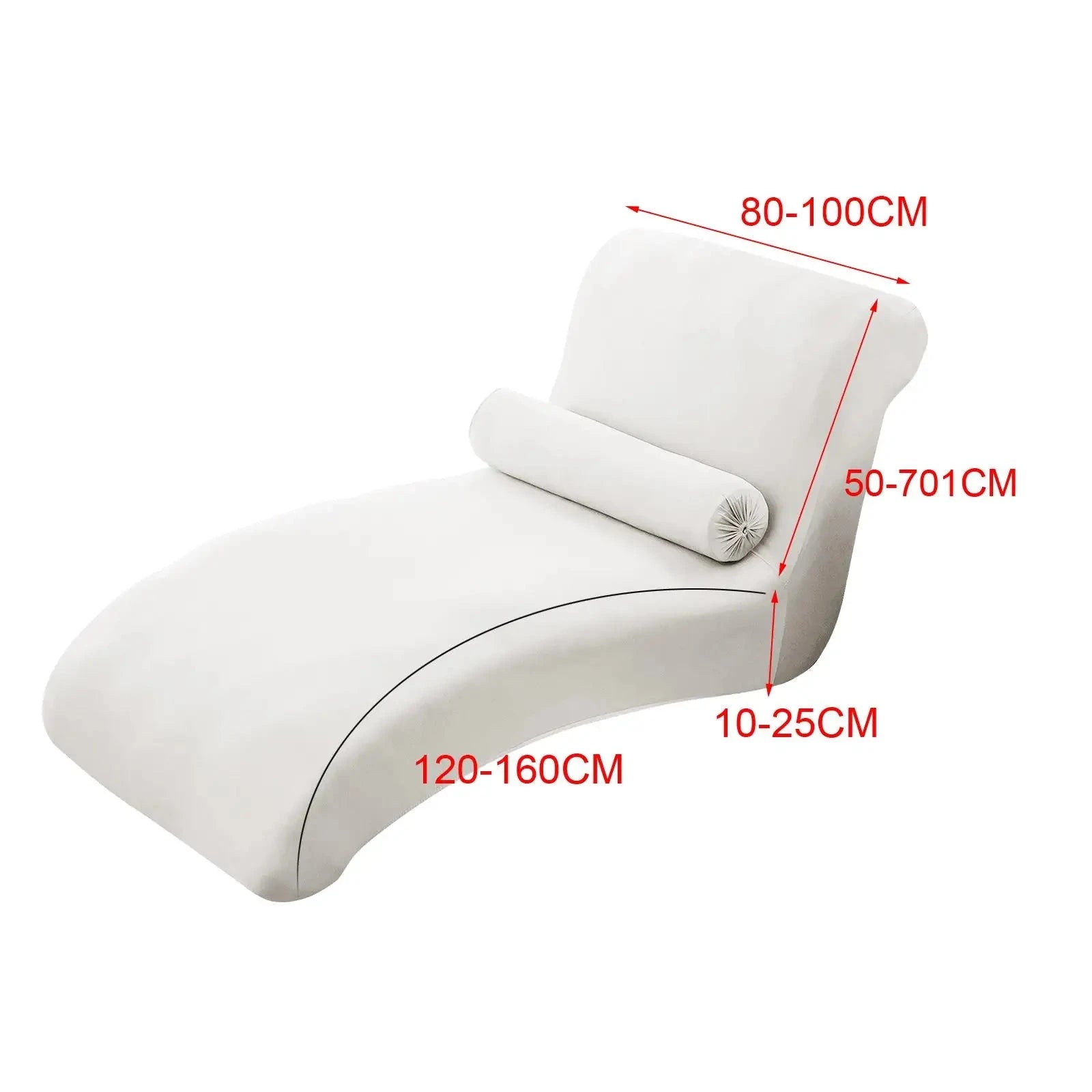 Armless Chaise Lounge Cover Living Room Bedroom Stretch Printing Chaise Slipcover for Indoor Furniture Cover Washable Manwatstore