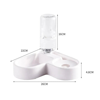 Automatic Drinking Love Pet Bowl Moisture-proof Cat Bowl Dog Basin Dual-use Multi-functional Drinking And Feeding Manwatstore