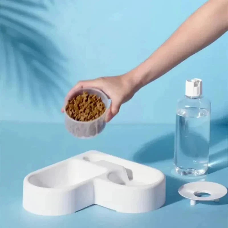 Automatic Drinking Love Pet Bowl Moisture-proof Cat Bowl Dog Basin Dual-use Multi-functional Drinking And Feeding Manwatstore