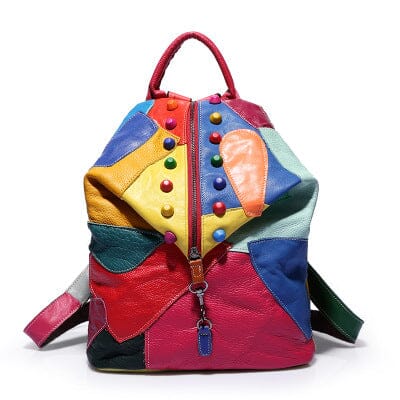 Backpack Cowhide Stitching Fashion Leather Handbags 0 Manwatstore