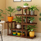 Balcony Flower Rack Multi-Layer Indoor Space Saving Floor-Standing Decorations Storage Rack Living Room Solid Wood Design Manwatstore