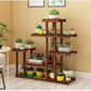 Balcony Flower Rack Multi-Layer Indoor Space Saving Floor-Standing Decorations Storage Rack Living Room Solid Wood Design Manwatstore