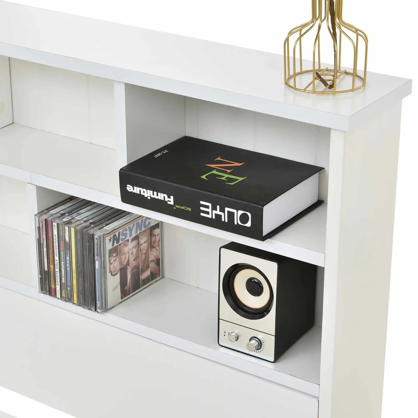 Bed with Shelves White Wooden Storage Bed Underbed Drawer Bed Manwatstore