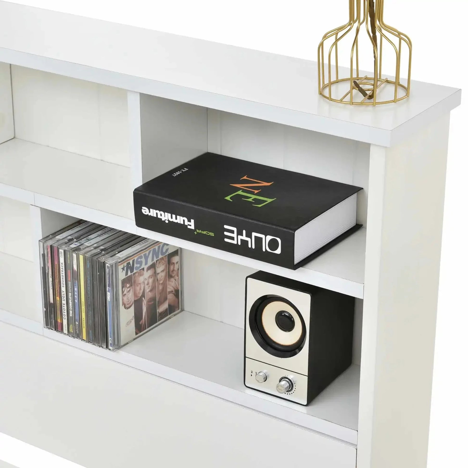 Bed with Shelves White Wooden Storage Bed Underbed Drawer Bed Manwatstore