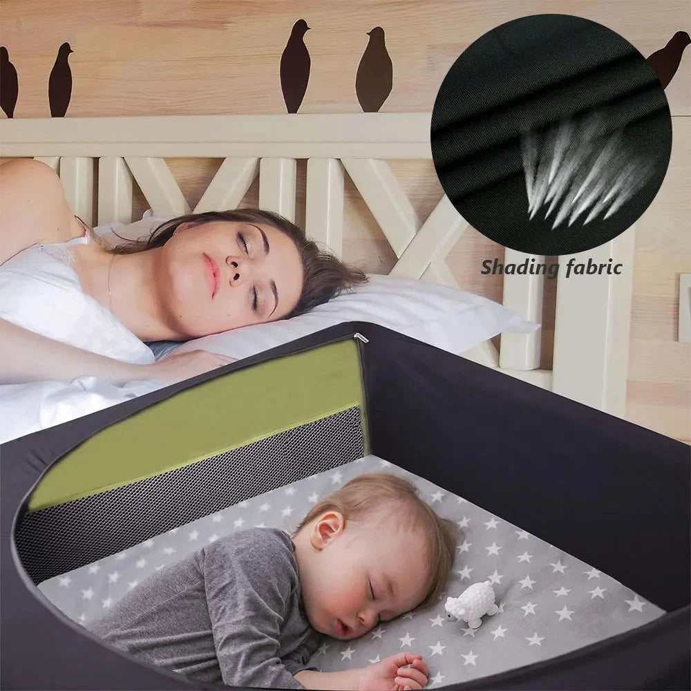 Blackout Crib Canopy Cover Stretchable Breathable Portable Baby Bed Blackout Tent Safety Compact Sun Shade Curtain Room Decor Manwatstore