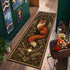 Boho Fox Forest Graphic Runner Rug Moon Phase Fern Print Hallway Mat Non-Slip Welcome Rug for Corridor Kitchen Bedroom Manwatstore
