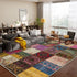 Boho Patchwork Geometric Washable Rug – Non-Slip Living Room & Bedroom Carpet Manwatstore