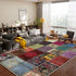 Boho Patchwork Geometric Washable Rug – Non-Slip Living Room & Bedroom Carpet Manwatstore