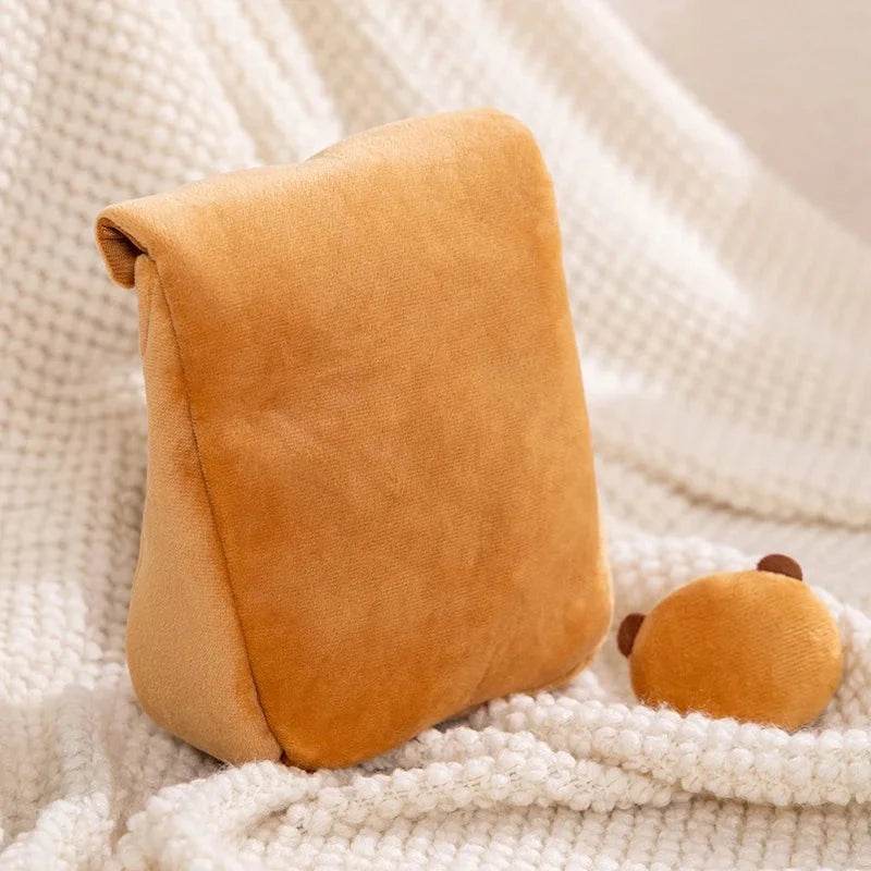 Cartoon A Bag of Capybara Snacks Doll Adorable Stuffed Capibara Doll Snack Bag Plush Toys Creative Pudding Bag Kawaii Kids Gifts Manwatstore