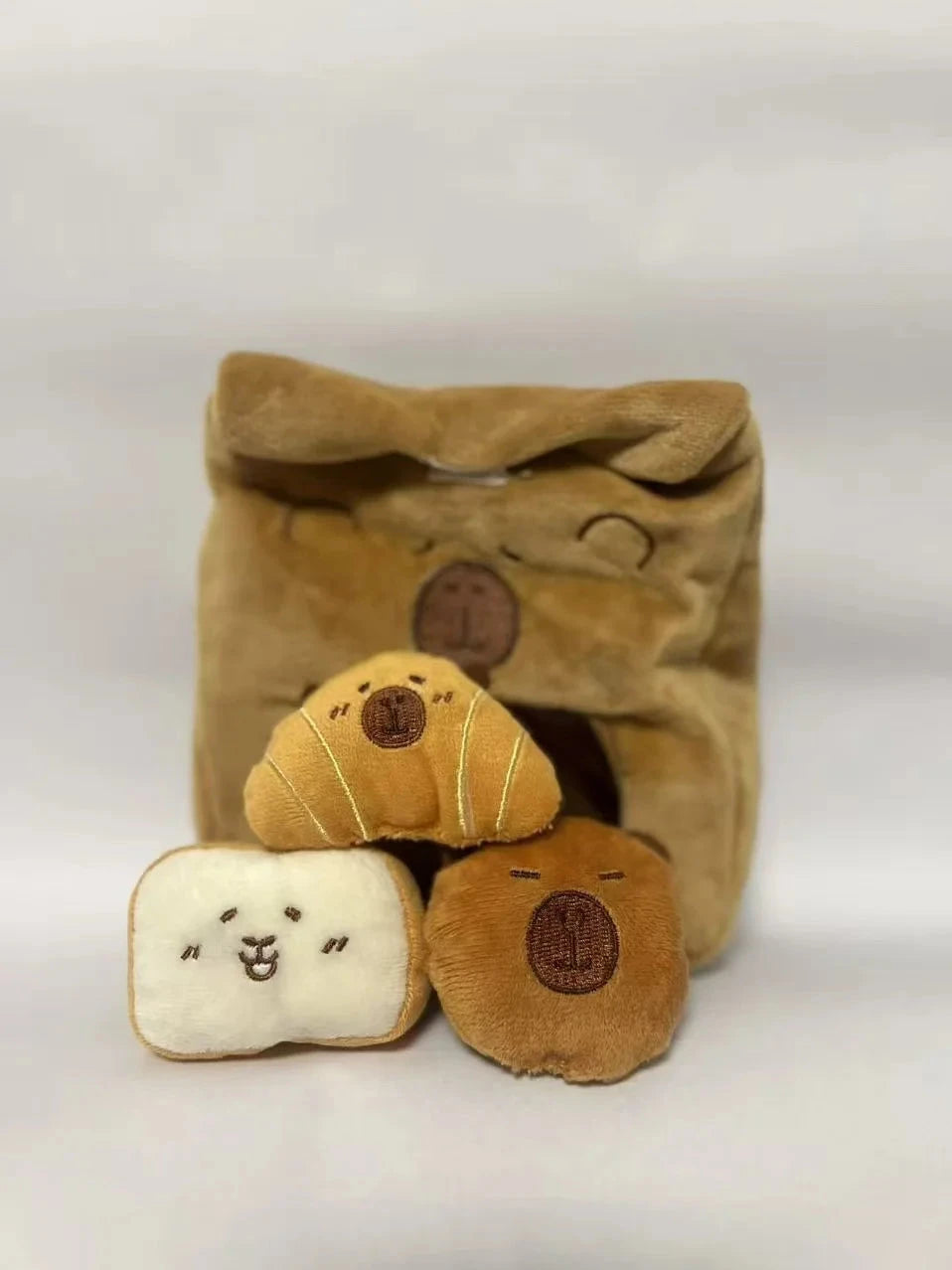 Cartoon A Bag of Capybara Snacks Doll Adorable Stuffed Capibara Doll Snack Bag Plush Toys Creative Pudding Bag Kawaii Kids Gifts Manwatstore