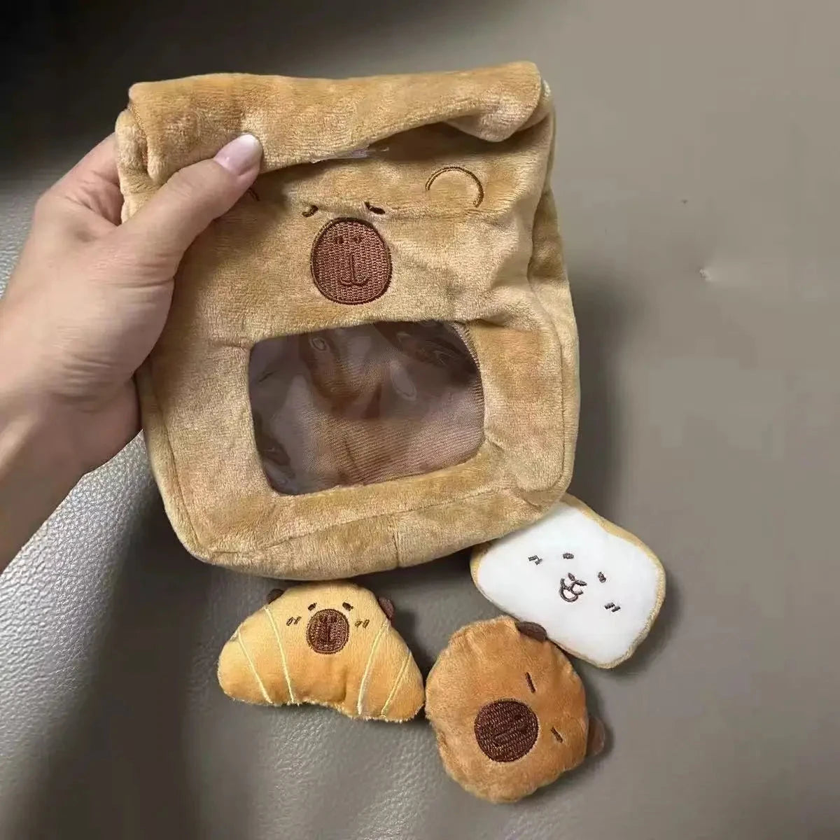 Cartoon A Bag of Capybara Snacks Doll Adorable Stuffed Capibara Doll Snack Bag Plush Toys Creative Pudding Bag Kawaii Kids Gifts Manwatstore