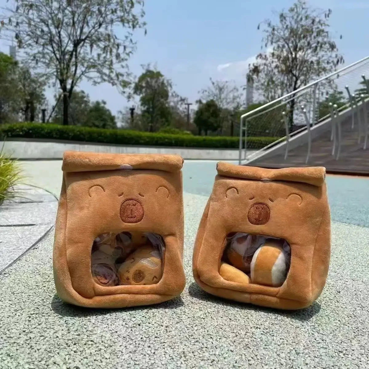 Cartoon A Bag of Capybara Snacks Doll Adorable Stuffed Capibara Doll Snack Bag Plush Toys Creative Pudding Bag Kawaii Kids Gifts Manwatstore