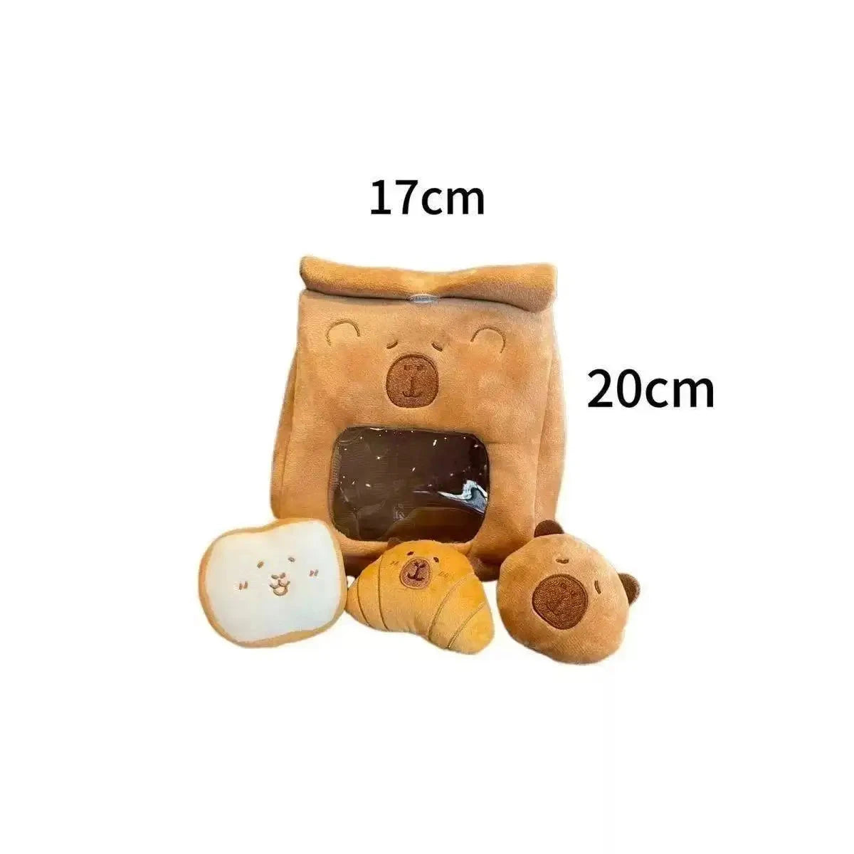 Cartoon A Bag of Capybara Snacks Doll Adorable Stuffed Capibara Doll Snack Bag Plush Toys Creative Pudding Bag Kawaii Kids Gifts Manwatstore