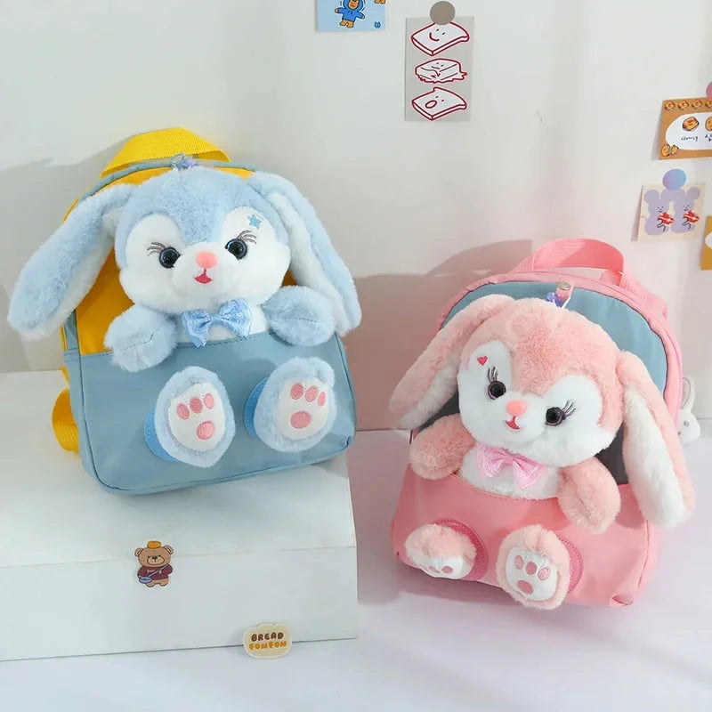 Cartoon Kindergarten Backpack New Children's School Bag Cute Plush Rabbit Doll Backpack Manwatstore