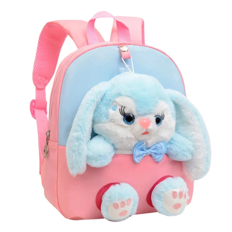Cartoon Kindergarten Backpack New Children's School Bag Cute Plush Rabbit Doll Backpack Manwatstore