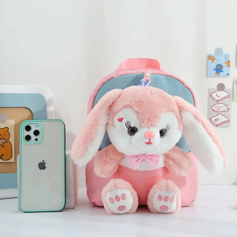 Cartoon Kindergarten Backpack New Children's School Bag Cute Plush Rabbit Doll Backpack Manwatstore
