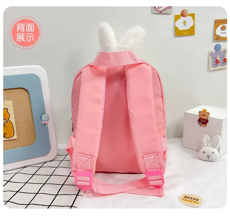 Cartoon Kindergarten Backpack New Children's School Bag Cute Plush Rabbit Doll Backpack Manwatstore