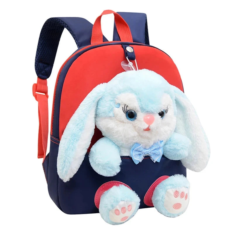 Cartoon Kindergarten Backpack New Children's School Bag Cute Plush Rabbit Doll Backpack Manwatstore