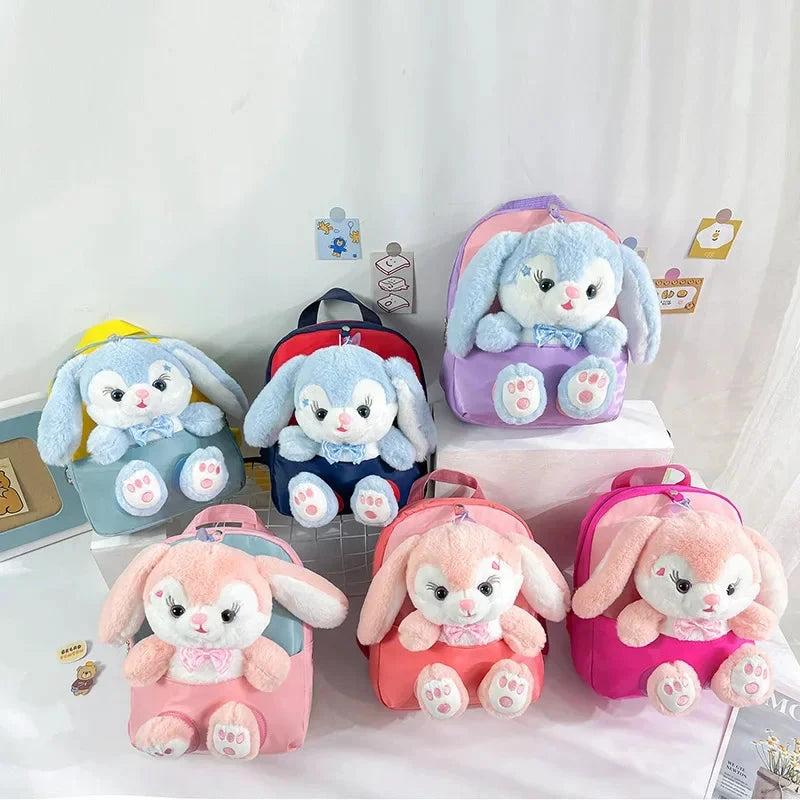 Cartoon Kindergarten Backpack New Children's School Bag Cute Plush Rabbit Doll Backpack Manwatstore